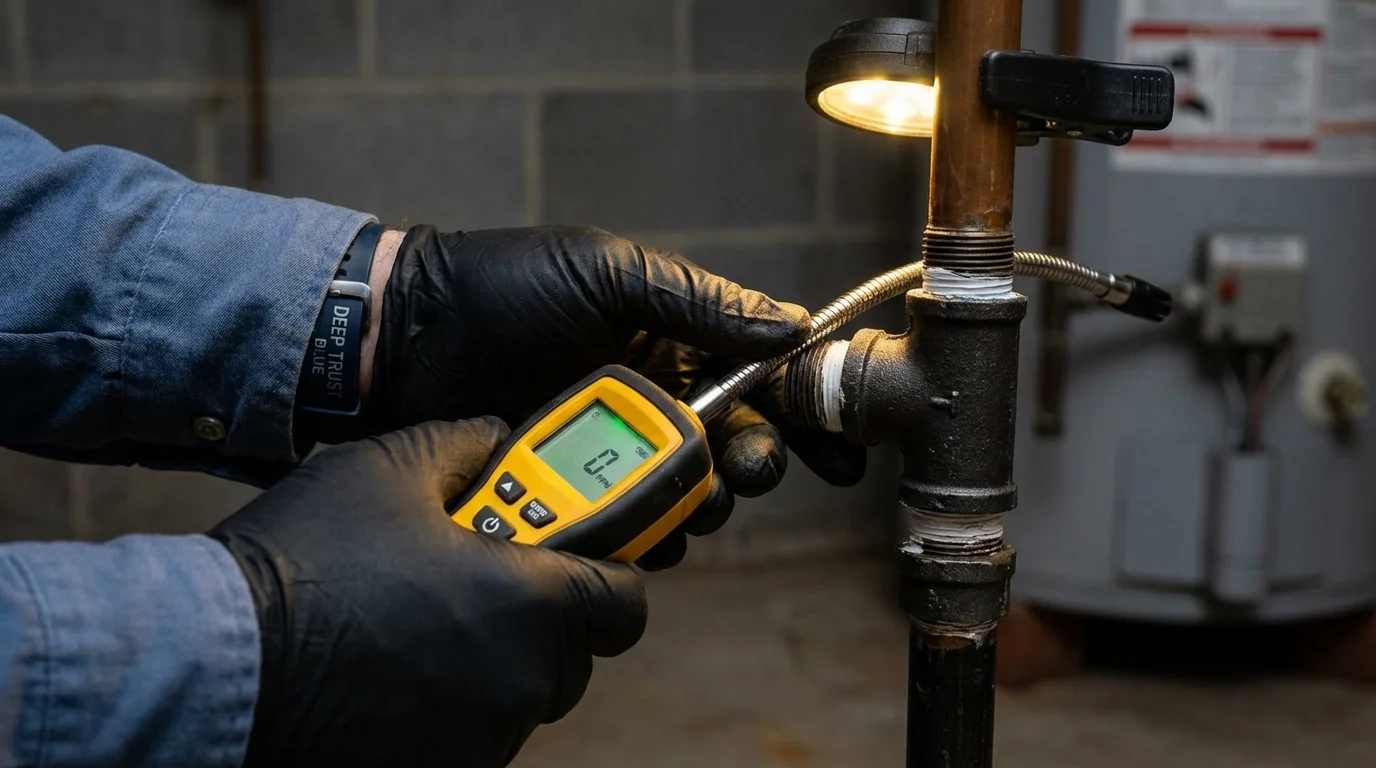 Gas leak detection with electronic sniffer by Johns Plumbing LLC in Lemon Grove