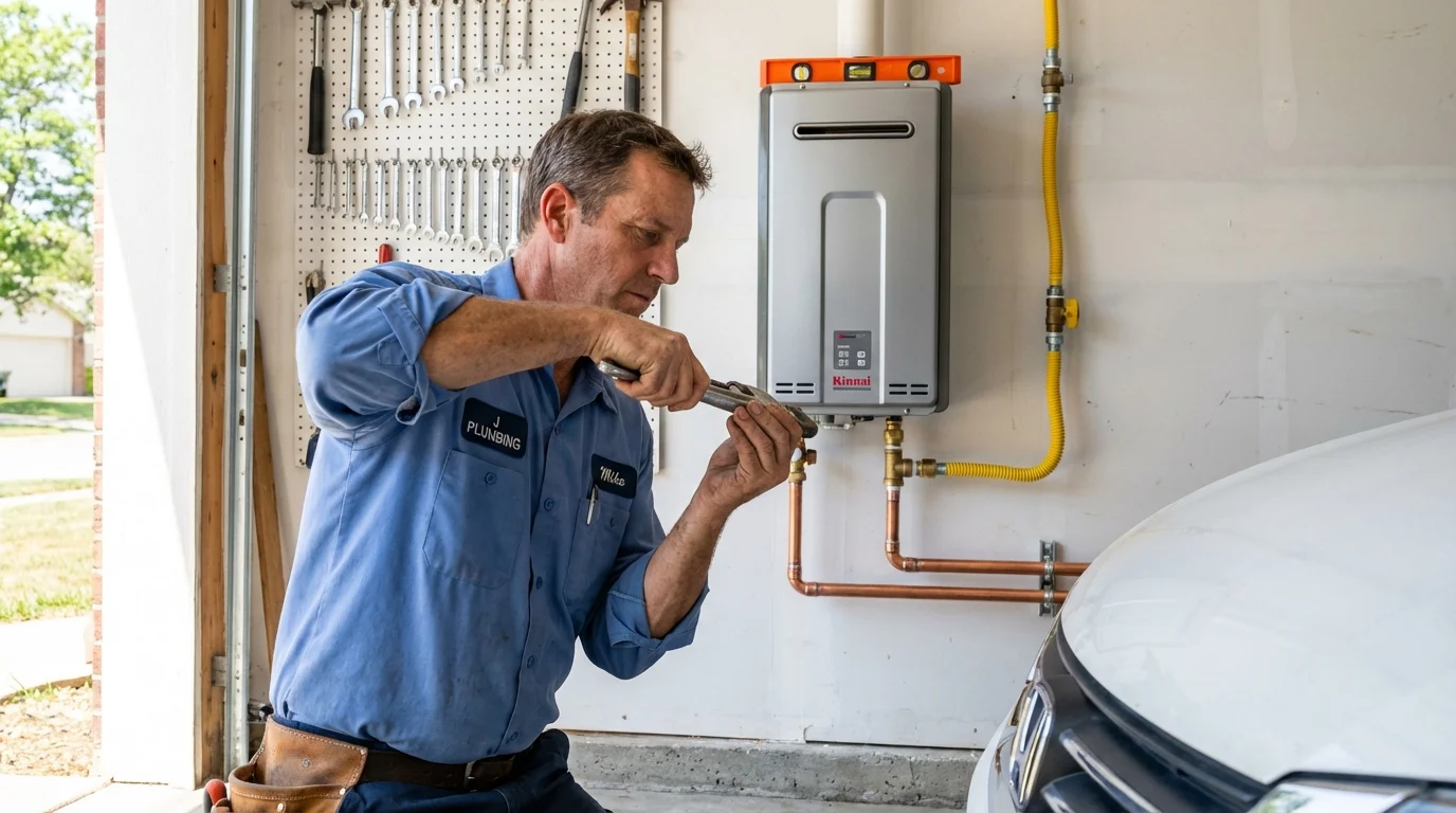 Tankless water heater installation by a Johns Plumbing LLC plumber in Lemon Grove